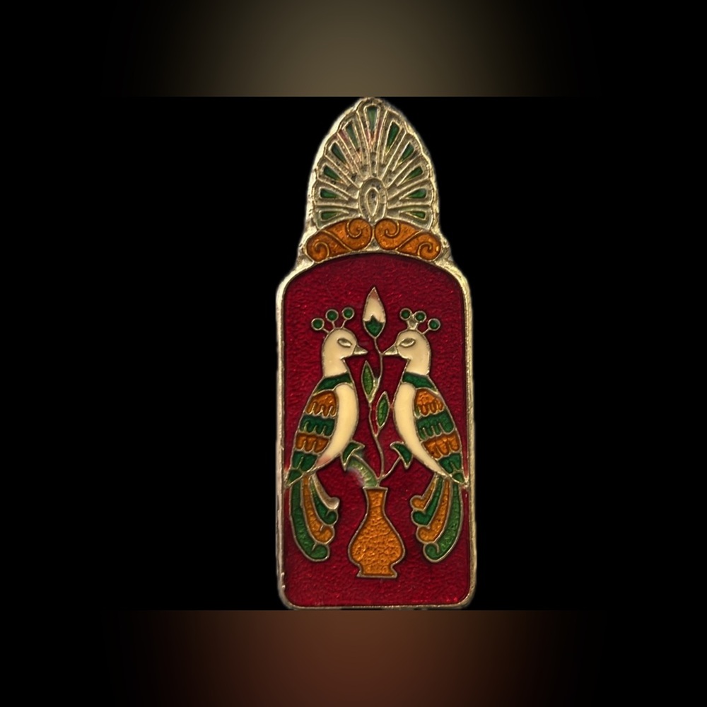 🐂🦚Peacock/Bull Vintage Brass & Enamel Cloisonné Mail Clip/Paper Clip/Desk Clip - Picture 16 of 17